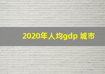 2020年人均gdp 城市